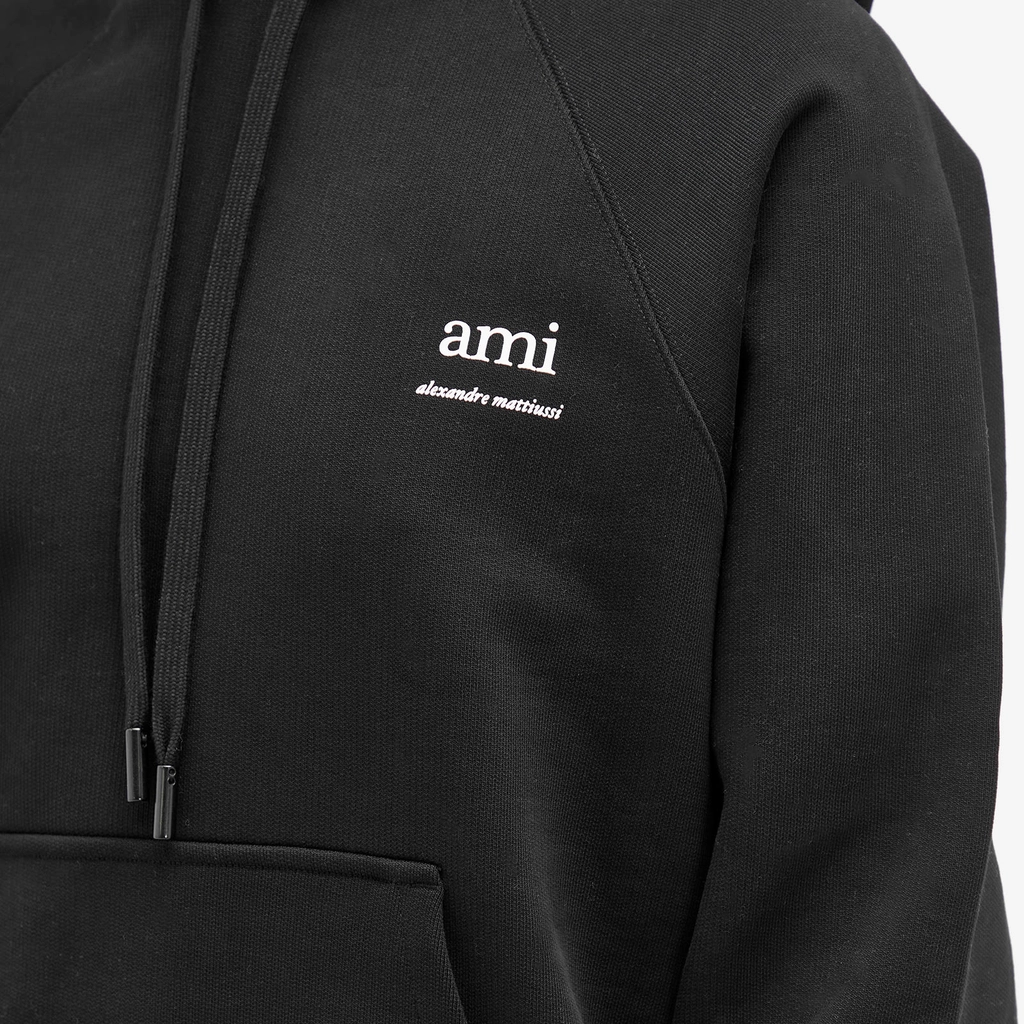 AMI Paris Logo Hoodie Black